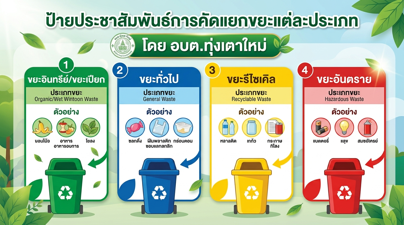 📰 อบต.ทุ่งเตาใหม่ ชวนชาวตำบลร่วมใจ "คัดแยกขยะครัวเรือน" สร้างชุมชนสะอาด สิ่งแวดล้อมยั่งยืน